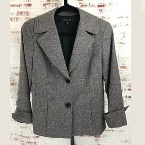 Lafayette 148 Wool Blend Blazer Tweed Brown
